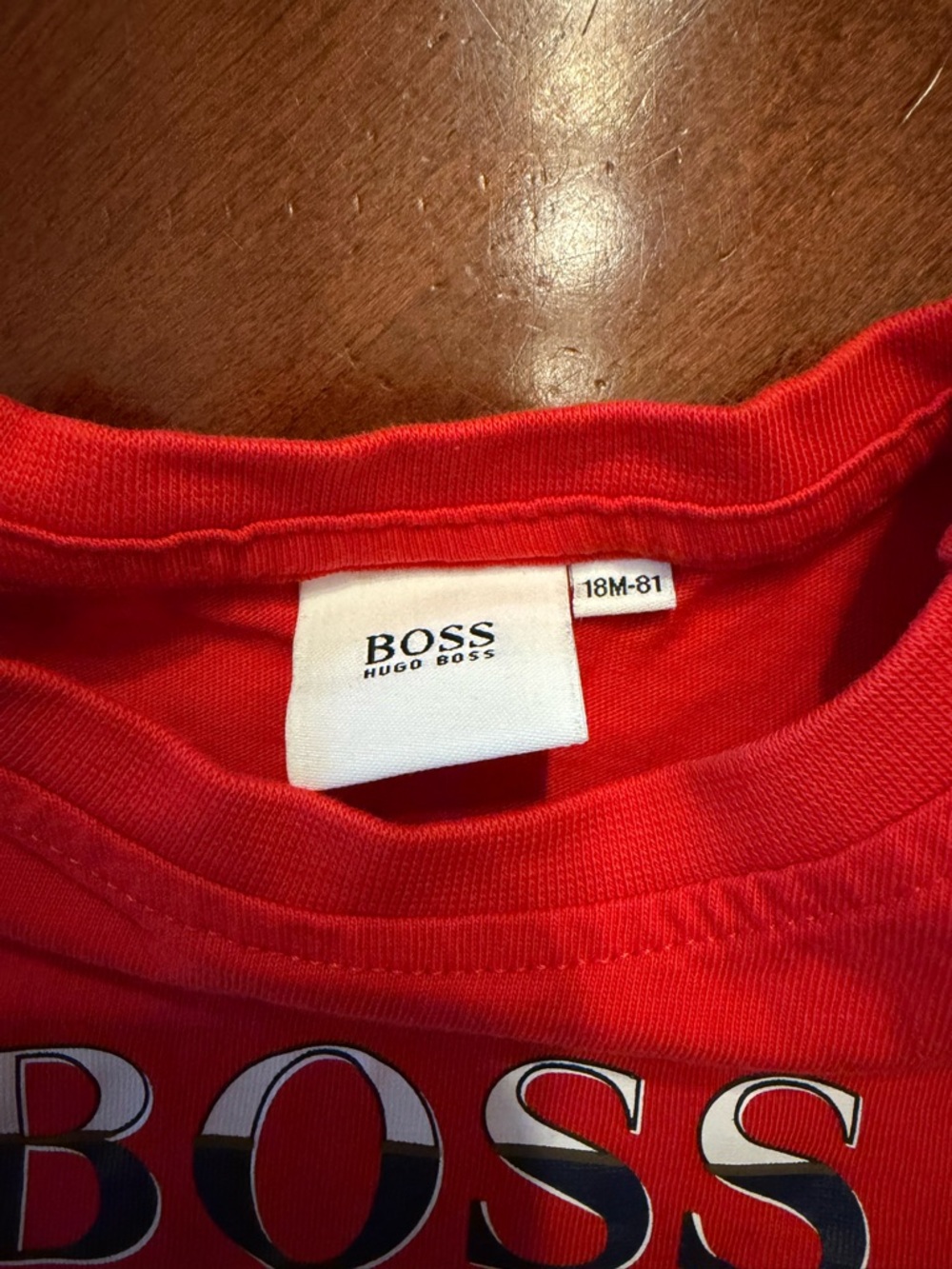 Hugo Boss Red Long Sleeve Logo Tee - Picture 2 of 2